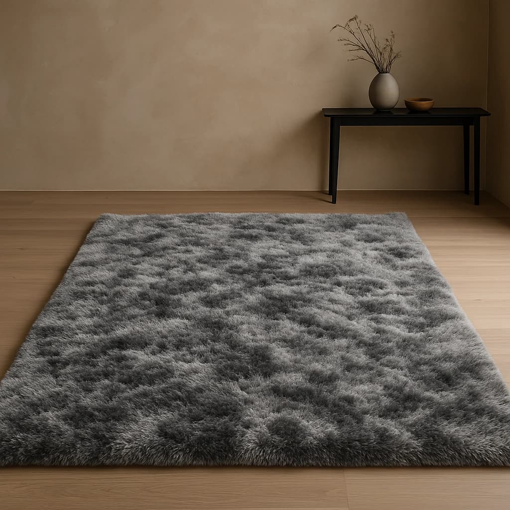 Tapis shaggy gris nuancé – Modernité élégante et confort absolu