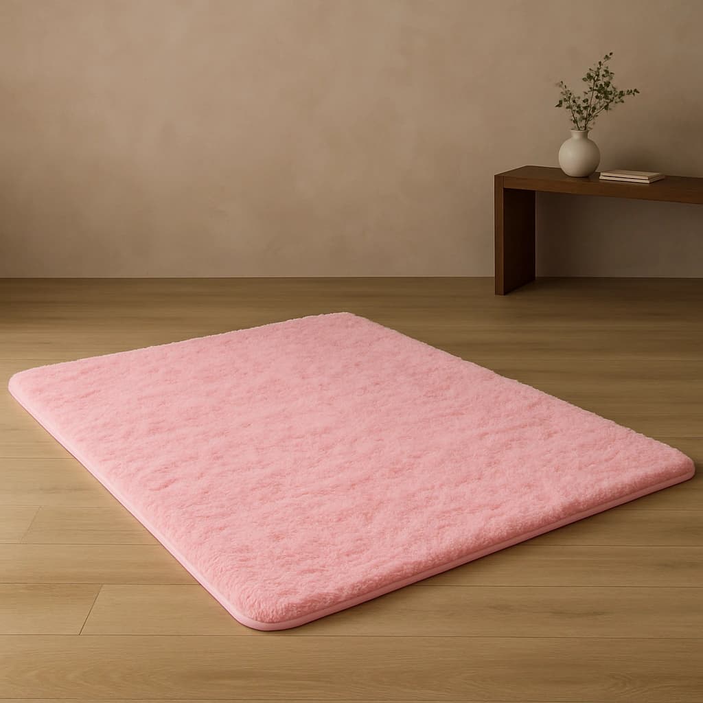 Tapis rose doux effet nuage – Ambiance cocooning et moderne 