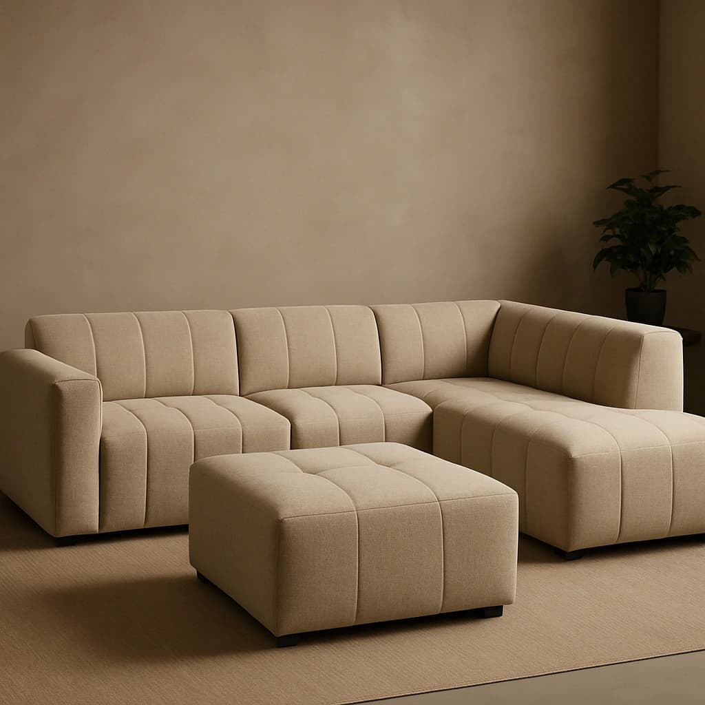 Canapé sectionnel beige de luxe