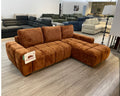 Canapé d'angle moderne en velours marron
