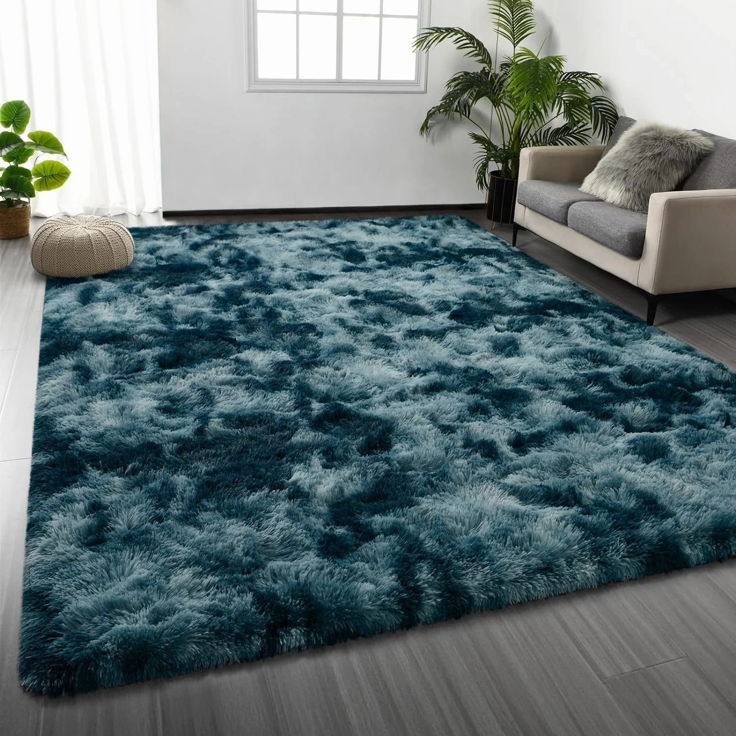 Tapis shaggy bleu océan – Élégance moderne et confort premium