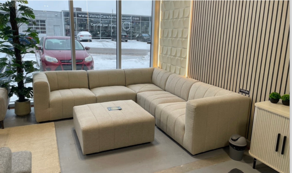 Canapé d'angle beige de luxe