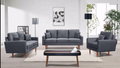 Ensemble canapé moderne en tissu gris avec pieds en bois - Collection 3 pièces