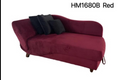 Chaise longue en velours rouge - Design capitonné moderne (HM1680B)
