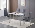 Ensemble de salle à manger blanc moderne avec chaises grises
