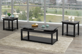 Ensemble de table basse en marbre noir avec cadre moderne - 3 pièces