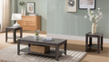 Ensemble table basse en bois foncé avec tables d'appoint