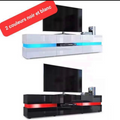Meuble TV LED avec rangement - Blanc et noir