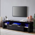 Meuble TV LED noir avec tiroirs de rangement